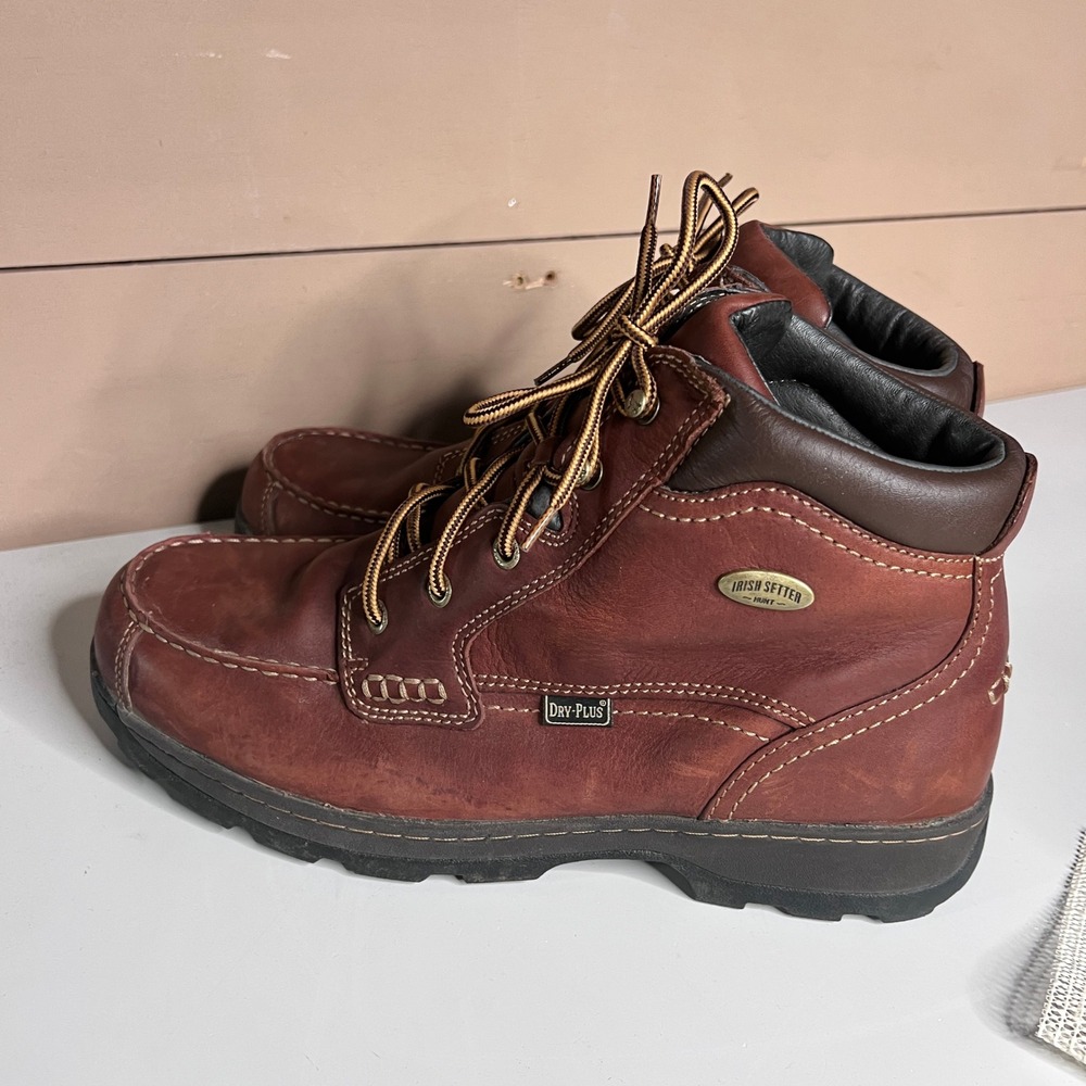 Irish Setter Hunt Mens 12 D Red Leather Dry-Plus Waterproof Moc Toe Boots 1892